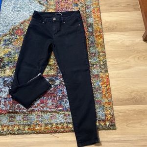 Black Jeans with Zipped Detail at Bottom of Legs